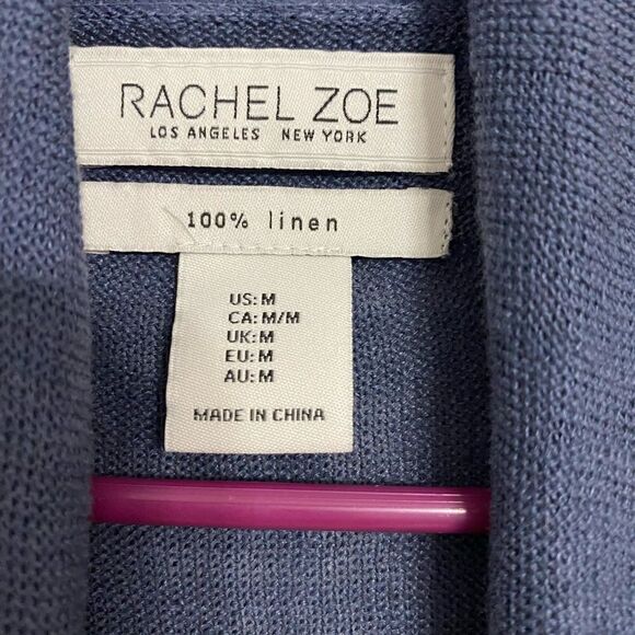 Rachel Zoe 100% Linen Cardigan Women Size M - Picture 4 of 6